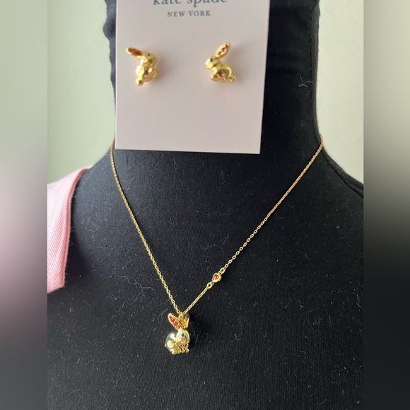 ♠️KATE SPADE BUNNY PARTY ANIMAL YEAR OF THE RABBIT PENDANT NECKLACE - Picture 3 of 4